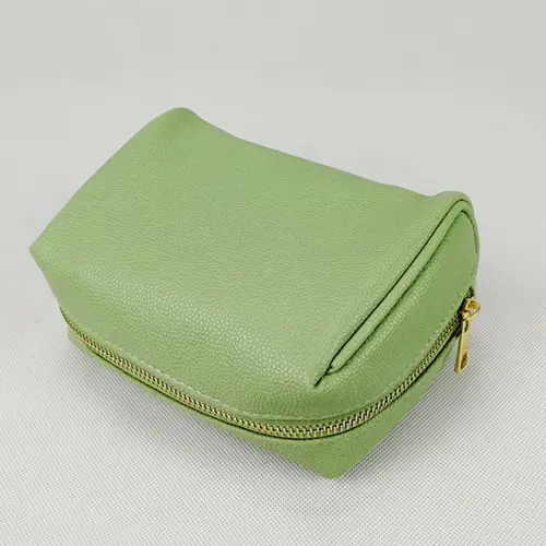 Factory Wholesale 2022 New Green Makeup Bags Large Compartment Pu Leather Cosmetic Bags